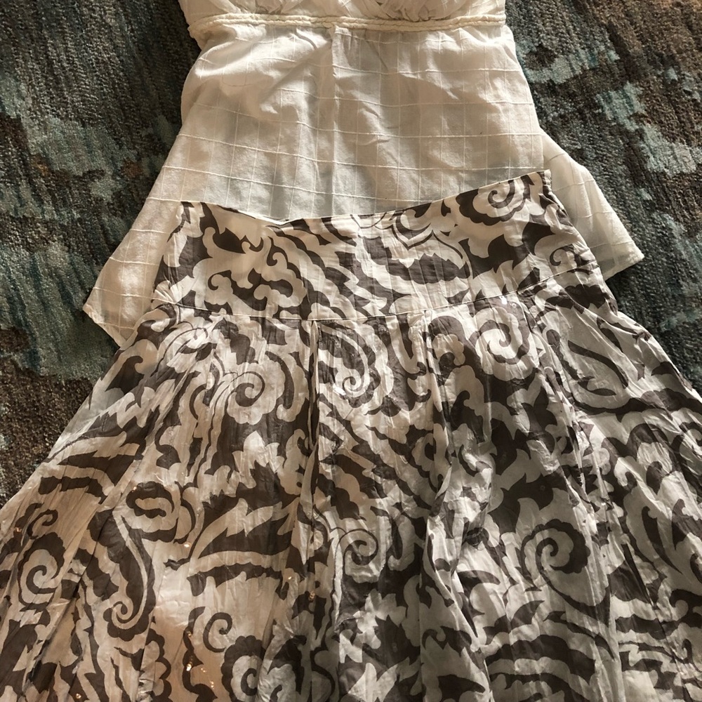 Brown and White Skirt